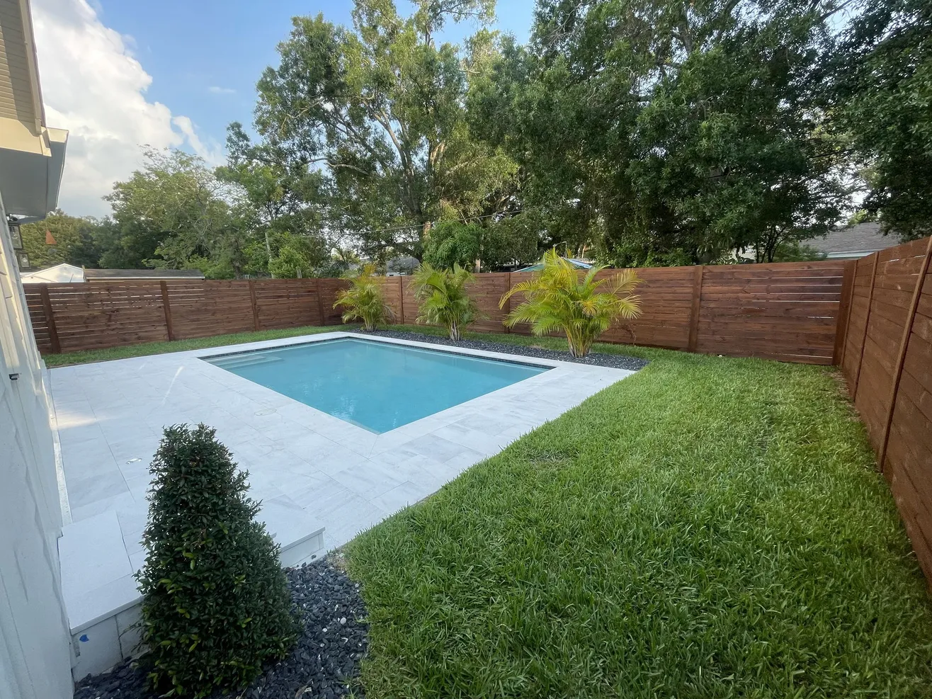 Pool fence staining